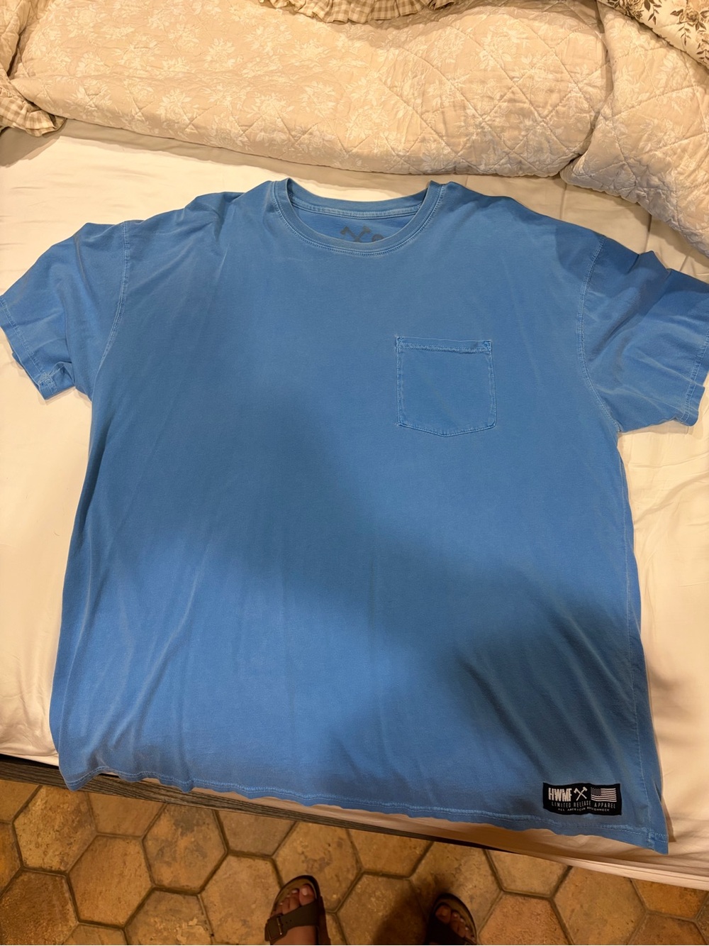 Men's Short Sleeve Pocket Tee in Light Blue